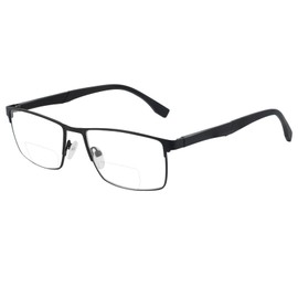 OCCI CHIARI Bifocal Reading Glasses for Men 2.25 Blue Light Blocking Computer Readers Small Frame 1.00 1.25 1.50 1.75 2.00 2.25 2.50 2.75 3.00 3.50 (Black)