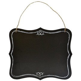 Lara's Crafts French Bistro Chalkboard with Jute Hanger, 10" L x 12" W, Double Sided