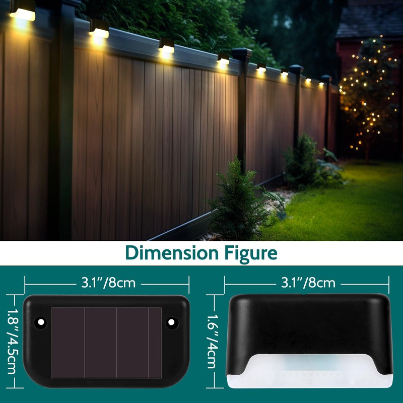 Solpex Waterproof Solar Lights for Outdoor Deck, Fence, Stairs, Yard,