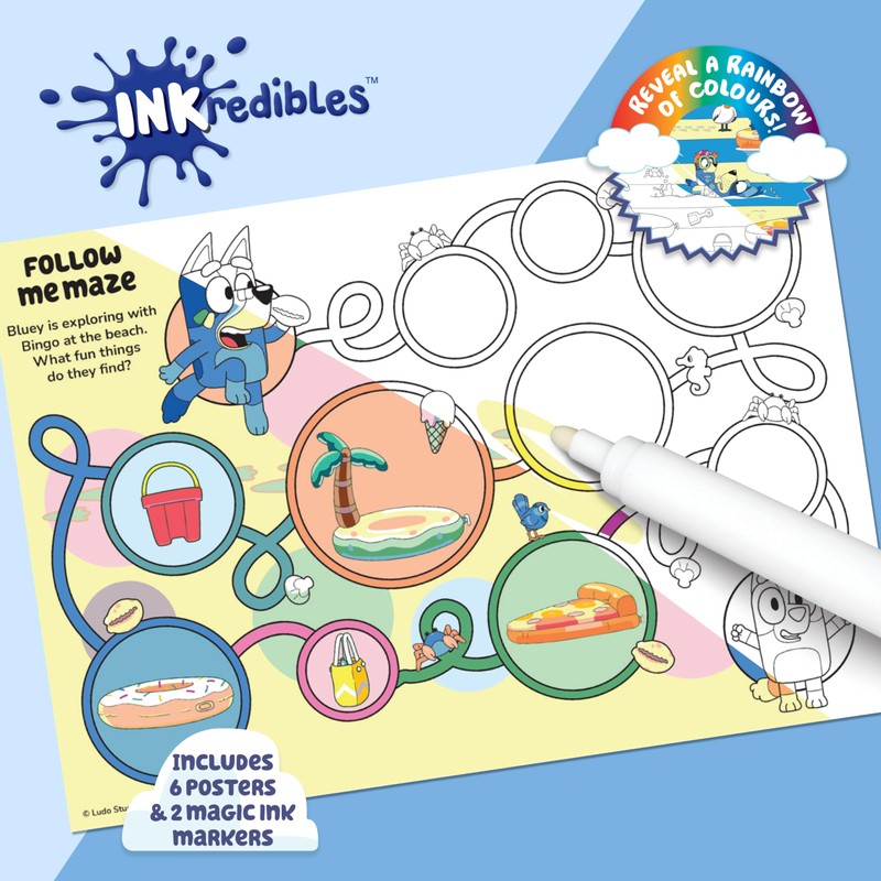 Inkredibles Bluey Poster Activity Kit – A3 Posters with Markers