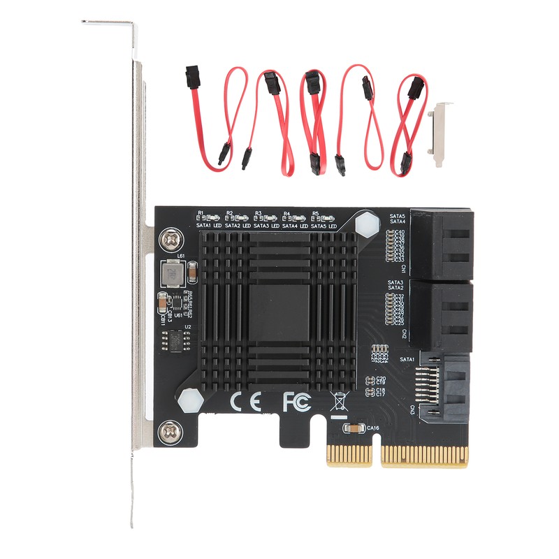 Expansion Card PCIE to 5 Ports SATA3.0 Module Converter Board