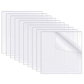 SUNSK Acrylic Sheet, Transparent Acrylic Glass Panel, 100 x 100 mm, Plexiglass for Picture Frame, Photo Frame, Protective Signs, Project Exhibition, Painting, DIY Projects, Pack of 10