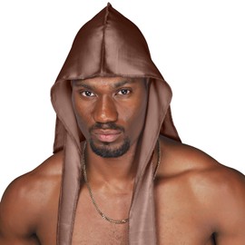 DOHEEM Durags for Men Women, Silky Satin durag for 360 Wave, Long Tails, 1Pc Brown