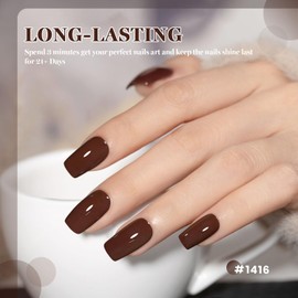 RARJSM Brown Gel Nail Polish Creamy Chocolate Walnut Brown Gelpolish 15ML 1Pc Soak off Curing Required Nail Art French Manicure Salon DIY at Home Fall Winter