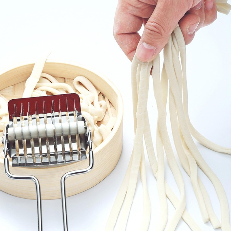 Stainless Steel Noodle Cutter,Noodle Lattice Roller Pasta Spaghetti Maker Kitchen