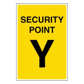 V Safety Security Point Y 100 x 150 mm - Glow In The Dark 1mm Rigid Plastic
