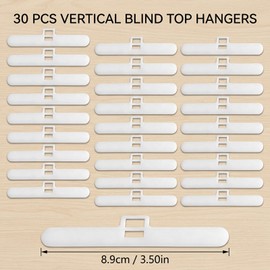 30 Pcs Vertical Blind Hangers, Vertical Blinds Replacement Slats and Blind Replacement Parts, Repair Parts Spare and Replacement Slat Top Hangers Spare Parts For Repair (White), 89mm Double Hole Hang