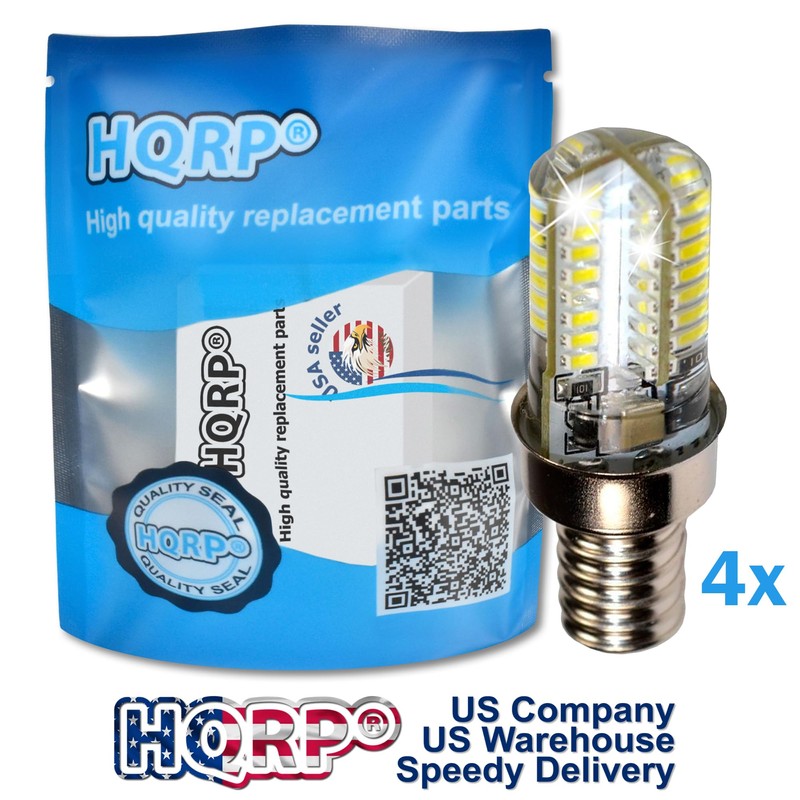 HQRP 4-Pack E12 Base 64 SMD3014 LED Light Bulbs AC