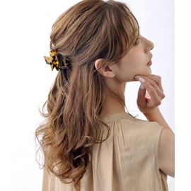 VingTAINE H7348-BR- Tortoise Shell Style Square Hair Claw Hair Clip, Adult Hair Accessories, Brown