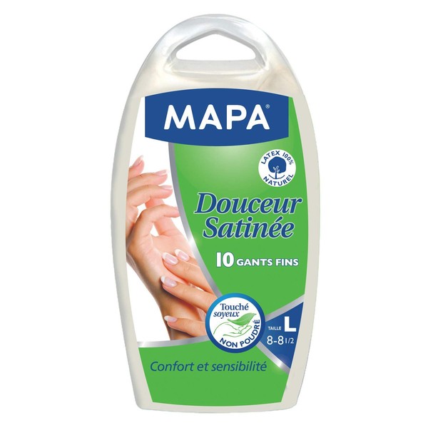 Mapa Soft Satin Household Gloves - Box of 10 Gloves