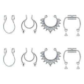 Briana Williams Fake Septum Piercing Ring Faux Septum Nose Rings Clip On Septum Jewelry