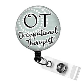 OT Badge Holder, Occupational Therapy Month Graduate Gifts, OT Therapist Student Graduation Gift, OT Thank You Gift for Therapist- Retractable ID Badge Reel With Swivel Pinch Clip, OT Graduation Gift