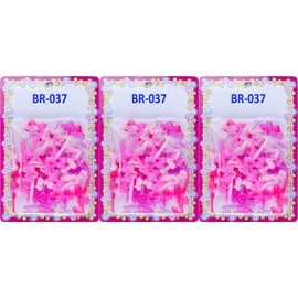 Tara Girls Self Hinge Multi Design Plastic Bow Hair Barrettes Selection Pack Of 3 (BR37)