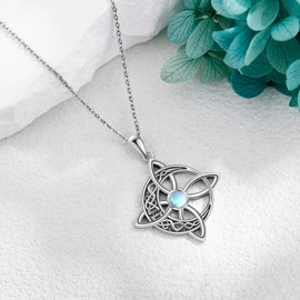 CUPENDA Witches Knot Necklace Sterling Silver Nudo De Bruja Pendant Necklace Witch Jewelry for Women