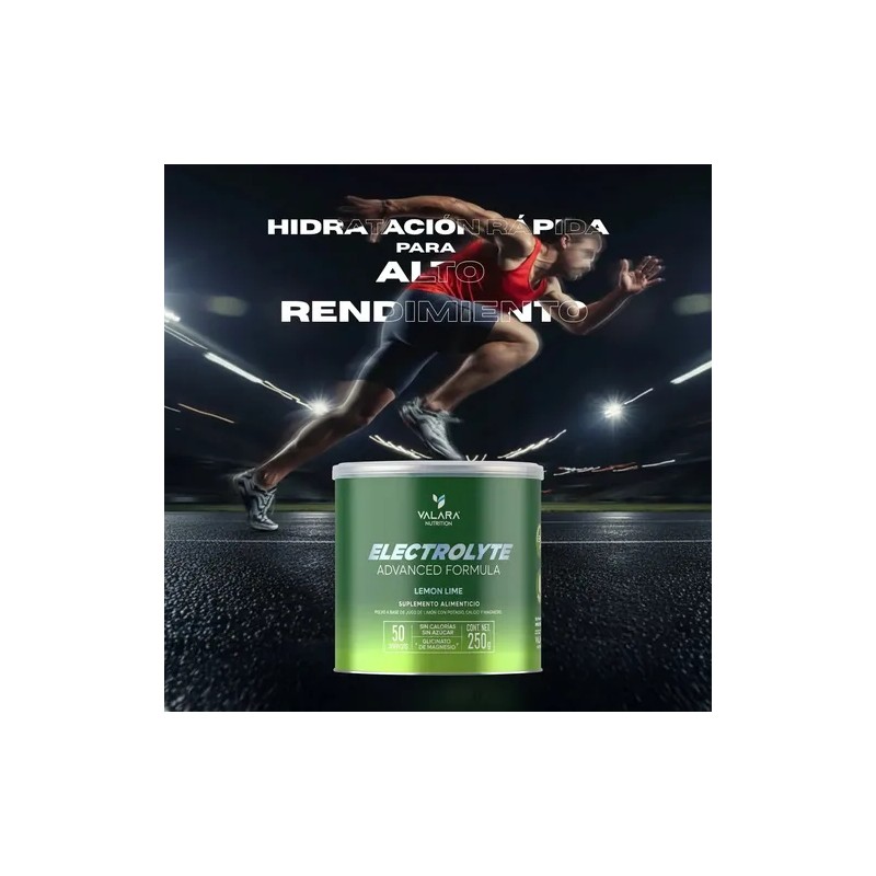 Valara Electrolitos Polvo 250g Porciones Potasio Calcio Glicinato Magnesio Azúcar