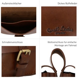 Gusti Frame Bag Leather - Arie den H. Pannier Rack Bag Double Pannier Bag Bicycle Bag Leather Vintage Brown Leather