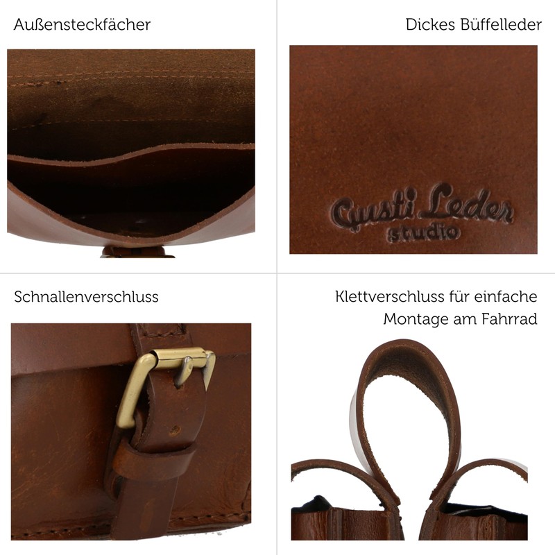 Gusti Frame Bag Leather - Arie den H. Pannier Rack