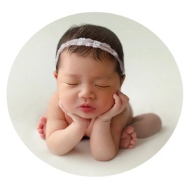 Ederafoto Newborn Photography Props Baby Photoshoots Pearl Headbands Girl Photo Posing Mohair Tieback (B Ivory)