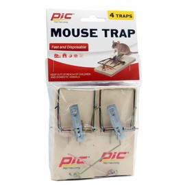 PIC Wood Mouse Traps, 4 Count