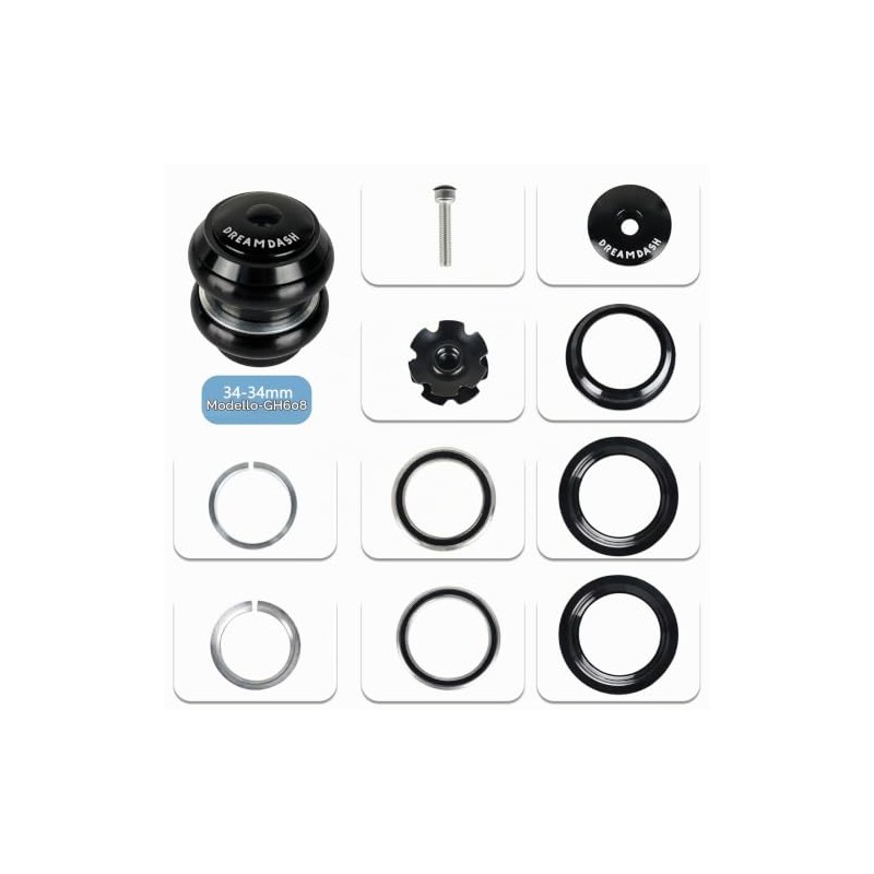DREAMDASH Serie Sterzo 1-1/8", EC34/28.6 EC34/30, Cuscinetti a Cartuccia a