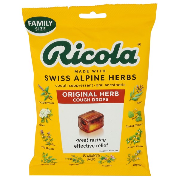 Ricola Original Herb Cough Drops, 45 Count, Cough Suppressant &