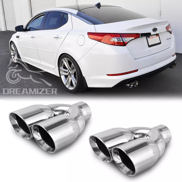 Dreamizer 2.5" Inlet 3.5" Outlet 9.5" Length Dual Exhaust Tip