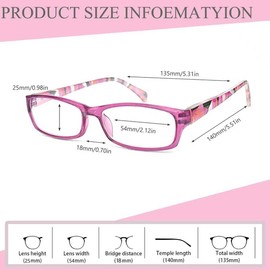 Kerecsen Reading Glasses 5 Pairs Fashion Ladies Readers Spring Hinge with Pattern Print Eyeglasses for Women (Mix Color -10, 2.75, x)
