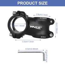 Bicycle Handlebar Stem 35 mm/45 mm/60 mm, ±7° Adjustable, Aluminium Handlebar Riser Bicycle for 31.8 mm Handlebars, Stem Bicycle with Hex Wrench, Ideal for Road Bike, Mountain Bike, BMX (45 mm)