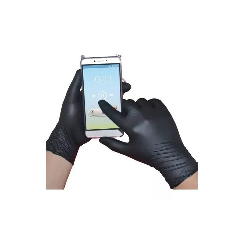 UniSeal Guantes Negros Cocina Chef 100 Pzas Talla Chica