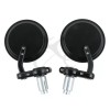 TCMT Black Motorcycle Round 7/8" Bar End Rearview Side Mirrors