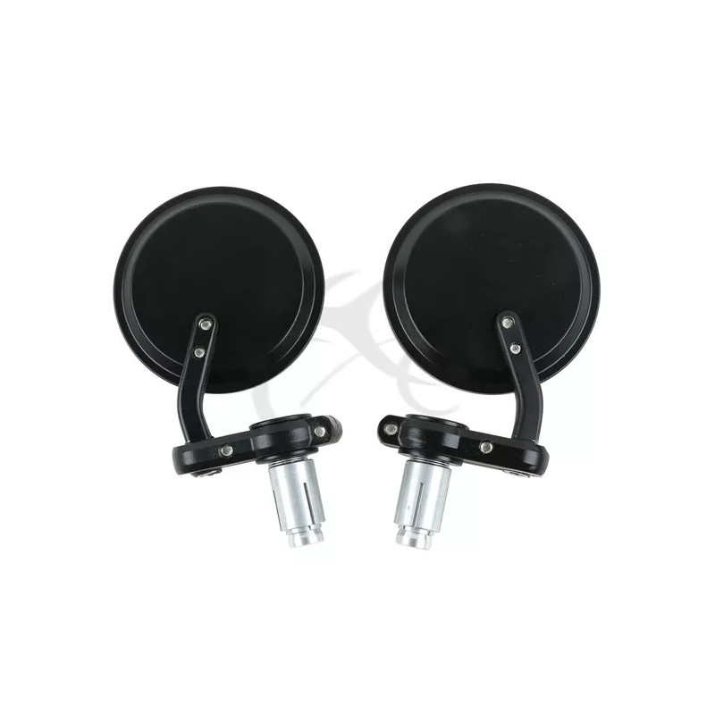 TCMT Black Motorcycle Round 7/8" Bar End Rearview Side Mirrors