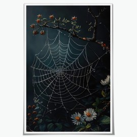 Dark Cottagecore Botanical Wall Art Spider Web Dark Forestcore Moody Victorian Forestcore Dark Academia Deco Arte gótico 8 x 12 pulgadas sin marco