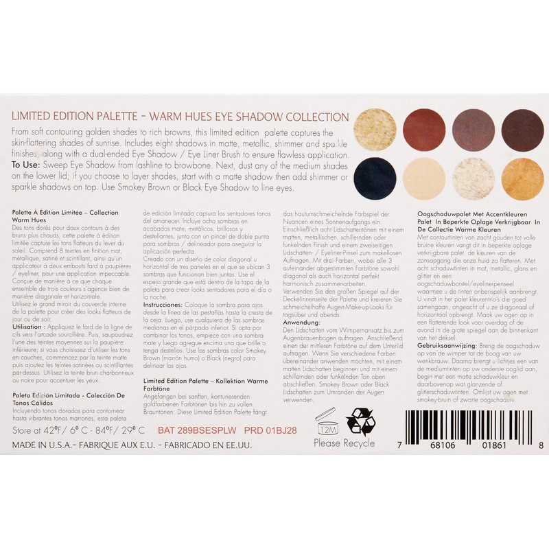 Sorme Cosmetics Collection Eyeshadow Palette, Warm Hues, 0.64 Ounce