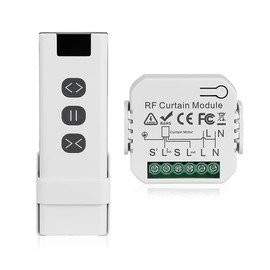 Wireless Roller Shutter Control Retrofit Set, Wireless Switch for Shutters, Blinds, Awnings, Consists of RF Remote Control + Receiver Module, Up to 100 m Range