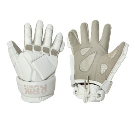 RIK SPORTS Pro-Men Lacrosse Gloves – High-Density Padding, Enhanced Grip, Quick-Drying, Protective fit with an Extended Cuff, Flexible, and Lightweight Design. (White, Small)