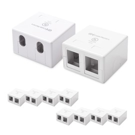 Cable Matters UL Listed 10-Pack 2-Port Keystone Jack Surface Mount Box in White