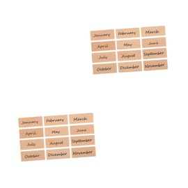 SHOWERORO 2 Sets Monthly Stamps Set Wooden Stamps for DIY Craft Fondant Decor 12 Unique Patterns Perfect for Cards Scrapbooks