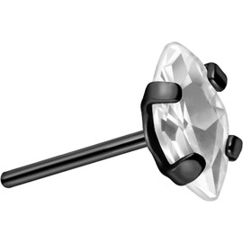 PIERCINGLINE Titanium Attachment with Push Pin Encased Crystal Drops without Labret Stud Piercing Ear Helix Conch Tragus Choice of Colours and Sizes, Titanium