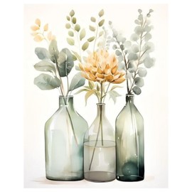 Flower Diamond Painting Adult Vase Flowers Diamond Painting Pictures Full DIY Diamond Art Painting Embroidery Set Home Wall Decor Gift 30 x 40 cm