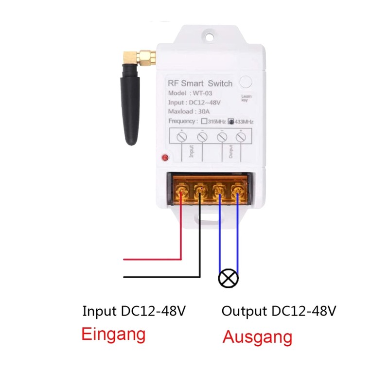 433 MHz Wireless RF Switch DC 12 V 24 V