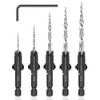Bestgle 5 Pcs Countersink Drill Bits, HSS Taper Counter Sinker