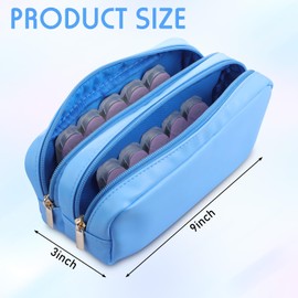 Huhumy Daily Contact Lens Organizer Case Portable Storage Case for Disposable Travel Water-Resistant Contact Silicone Kit Dispenser Storage up to 60 lenses (Blue)