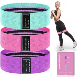 MERCURYAL Pack of 3 Elastic Muscle Bands - Gluteos Elastic Bands - Non-Slip Fitness Bands - Gluteo Bands - Elastic Muscle Bands (Pink, Green, Purple)