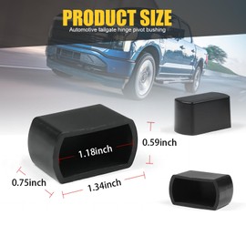 Slykew 4 PCS Car Tailgate Hinge Pivot Bushing Kit, ABS Rust-Proof Plug-in Left Right Beds and Door Sides Protection Replacement, Multi-spec Parts, Compatible with Dodge Ram Ford F-Series (Black)