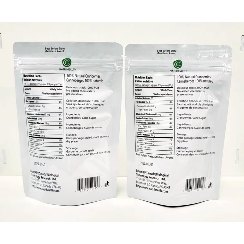 Natrihealth Freeze Dried Cranberries 2x30g