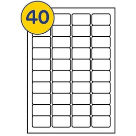 LABELS4U 50 Sheets A4, 40 Labels per Sheet, Size 45.7 x 25.4mm (2000 Labels)