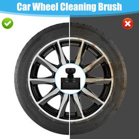 Yuanchu 2 Pack Car Tire Shine Applicator Brush, Automotive Tire Dressing Applicator Brush High Density Soft Bristles with Seal Cover Design for Wheel Polish Wax Dressing Detailing