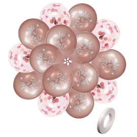Happy 80th Birthday Balloons Rose Gold Women 80th Birthday Decorations Birthday Party Deocoration 12 Inch 20 Pack