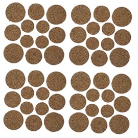 Round Cork Furniture Legs Protection Pads, Assorted Sizes, Anti-Skid Floor Protectors for Table, Chair, Cabinet, 48 Pieces