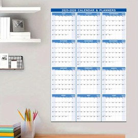 Dry Erase Calendar,Large Wall Calendar Dry Erase | Laminated 12 Month Annual Yearly Planner for Bedroom Living Room